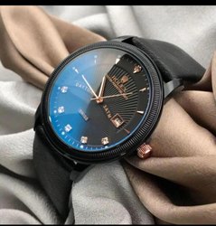 Black Leather Strap Watch